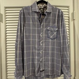 English Laundry Navy Plaid Men's Shirt